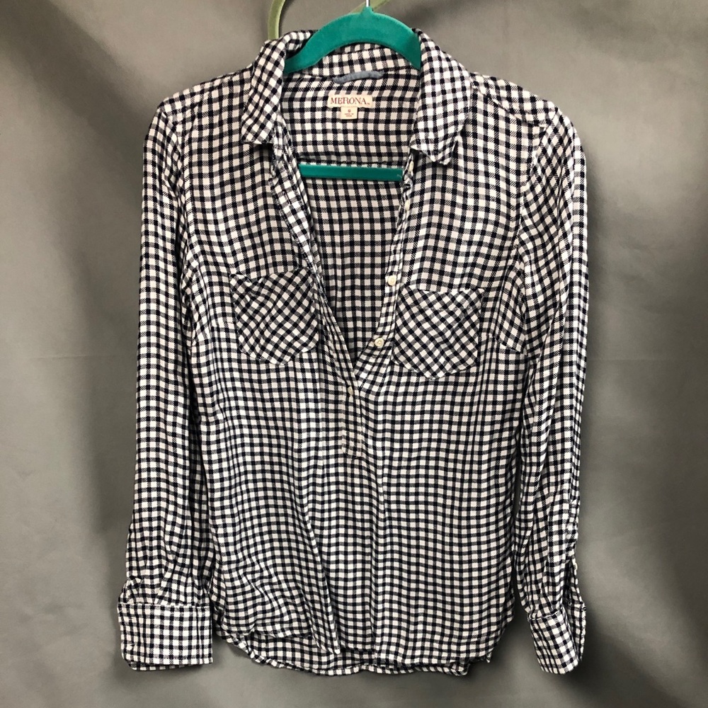 Flannel check shirt halt button tunic style